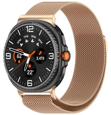 Image de Pour Samsung Galaxy Watch 8 / 8 Classic métal milan maille magnétique fermoir bracelet en or rose