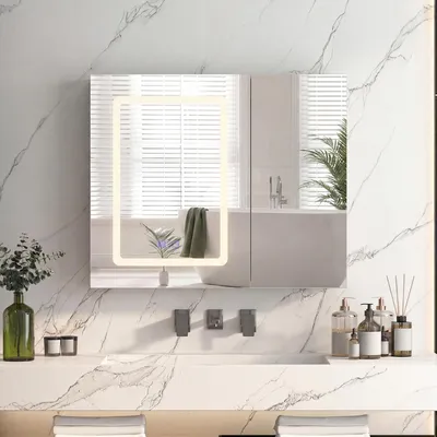 Produktbild von UnboxG Badspiegel , LED, 70×60cm Funktionsausstattung für Badezimmer
