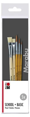 Immagine prodotto di Marabu 0184000000200 Set di pennelli Marabu "Basic + School", 5 pezzi