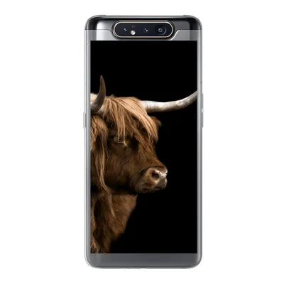 Produktbild von MuchoWow® Handyhülle Schutzhülle Hülle für Samsung Galaxy A80 Schottischer Highlander - Kuh - Schwarz Silikon Softcase Handy Hülle - Schutzdeckel