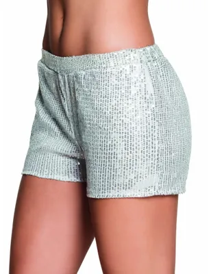 Image de Short à paillettes pour femme argenté