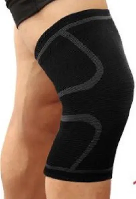 Zdjęcie produktu dla Jumada's – Opaska na kolano – Opaska na kolano – Paski antypoślizgowe – Ochrona – Urazy – Sport – Czarny/szary – Rozmiar XL