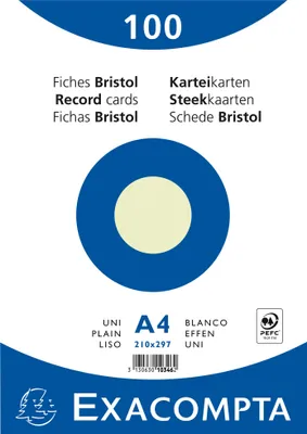 Produktbild von EXACOMPTA Karteikarte DIN A4 blanko grün 100 St./Pack.