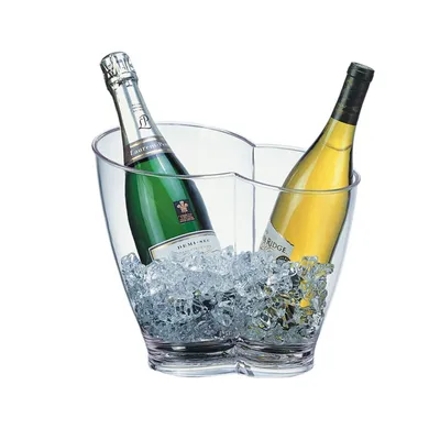 Produktbild von APS Wein- / Sektkühler /// 30,5 x 21,5 cm, H: 26 cm /// MS, glasklar, 4 Liter /// für 2 Flaschen geeignet /// 36056