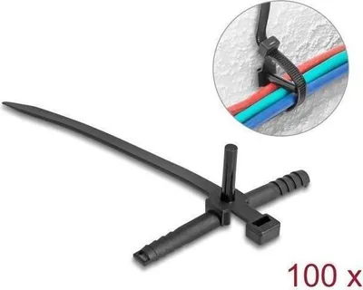 Produktbild von Kabelbinder mit Dübel 150 x 7 mm schwarz, 100 St.
