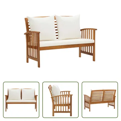 Produktbild von The Living Store Gartenbank mit Kissen 119 cm Massivholz Akazie