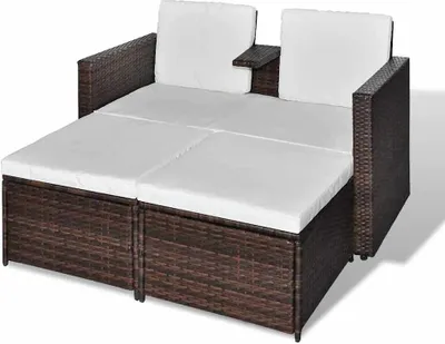 Obrázek produktu pro vidaXL 4dílná zahradní lounge souprava s polštáři Poly ratan hnědá