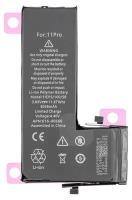 Produktbild von Ersatzakku für iPhone 11 Pro mit 3046mAh, 3,83V, 11,67Wh (APN: 616-00659)