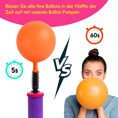 Produktbild von Balloono Manuelle Ballpumpe, 2er-Set zum schnellen Aufpumpen, Lila
