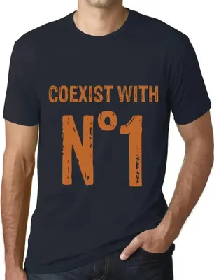 Produktbild von Herren Grafik T-Shirt Koexistenz mit Nr 1 – Coexist With No 1 – Öko-Verantwortlich Vintage Jahrgang Kurzarm Lustige Druck Geburtstag Geschenk Mann