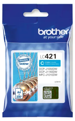 Produktbild von Brother LC421C, Cyan, 1 Stück(e), 200 Seiten, Einzelpackung