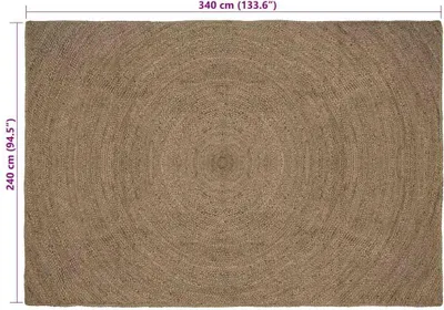 Produktbild von vidaXL Bereichsteppiche Grau 240 x 340 cm Jute