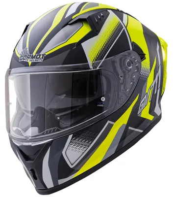 Produktbild von Germot Helm GM 711 matt-schwarz/fluo-gelb - Größe M