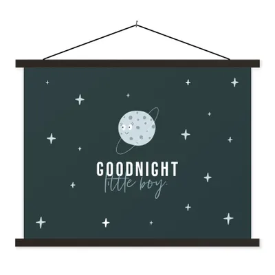 Produktbild von MuchoWow® Textilposter Sprichwörter - Jungen - Gute Nacht kleiner Junge - Zitate - Kinder - Kinder - Junge 40x30 cm mit schwarzem Rahmen - Dekorationen