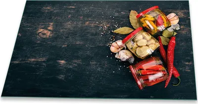 Produktbild von Herdabdeckplatte Glaskeramikkochfeld-Abdeckung Spritzschutz Glas Universal 80x52 Essen Bunt