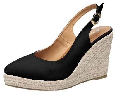 Imagen del producto de Solidchoice - Sandalias de cuña para mujer con puntera cerrada - Espadrillas cómodas con suela plana