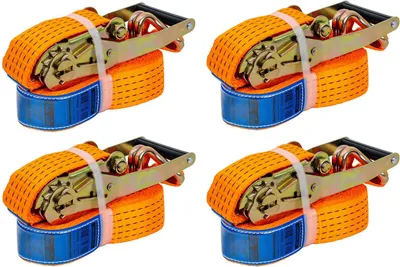 Produktbild von UNITRAILER Spanngurte Set 4 Stück 6m 50mm 5t Zurrgurte mit Ratsche orange LC 5000 daN für LKW Anhänger