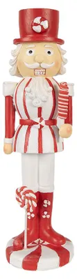 Immagine prodotto di Clayre & Eef decorazione natalizia figura schiaccianoci 23 cm rosso bianco in poliresina