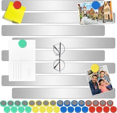 Produktbild von Famanu Magnetische Memoborden Set mit 32 Magneten - Silber