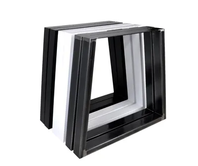 Produktbild von 2x Tischkufen Tischgestell Trapez Tischbeine Schwarz Weiss Stahl Weiß