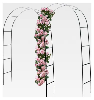 Produktbild von 2er Set Wetterfester Rosenbogen Grün 240x140x36cm aus pulverbeschichtetem Metall Pergola Rankhilfe Rankgitter Torbogen