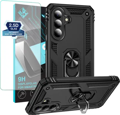 Produktbild von Armor Outdoor Handyhülle für Samsung Galaxy A57 5G Handy Panzer Case Schutzhülle mit 9H Displayglas Displayschutz Farbe: Schwarz