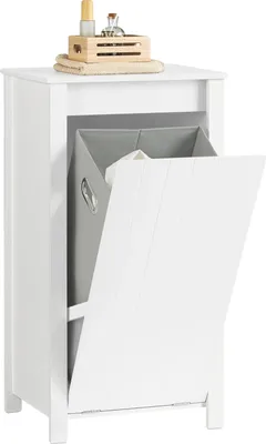 Image de Étagère à linge, sac à linge pliable, design peu encombrant, BLANC