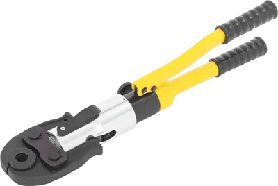 Obrázok produktu pre Hydraulické lisovacie kliešte na káblové koncovky - U-koncovky - 16/20/25/32 mm - 360° otočná hlava - S puzdrom - Žlté