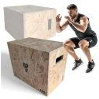 Productafbeelding van Sklejkowo 3-in-1 plyobox van OSB 30 x 40 x 50 cm, zwart - box jumps en functionele training