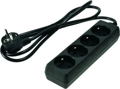 Immagine prodotto di Cavo di alimentazione con messa a terra 1,5 m 3 x 1 mm 4 prese 10 A Nero