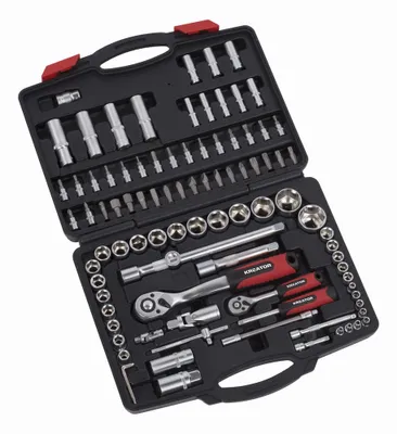 Obrázok produktu pre Sada nástrčných kľúčov 1/2" 1/4" v kufríku - 94 dielov momentového kľúča KREATOR