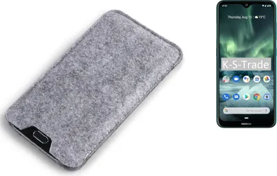 Produktbild von K-S-Trade Filz Handyhülle kompatibel mit Nokia 7.2 Schutzhülle Filztasche Filz Tasche Case Sleeve Handy Hülle Filzhülle grau