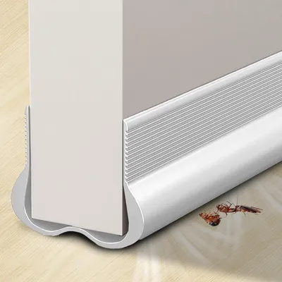 Produktbild von Türdichtung - 93 x 5 x 3 cm - Selbstklebender Zugluftstopper - Schalldämmendes Dichtungsband für Türspalten - Für Türen und Fenster - Weiß