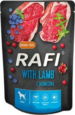 Obrázek produktu pro Rafi Mokré krmivo pro psy s jehněčím masem v sáčku 300 G