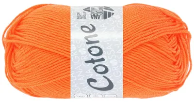 Produktbild von Lana Grossa COTONE NEON 50 g Neon Wolle Baumwollgarn in sechs Neon-Farben 125 m Farbe 219 - Neonorange
