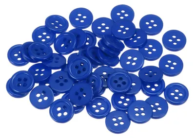 Productafbeelding van Naaiknopen - 4 Gaten - Voor Kleding en Handwerken - Blauw - 100 Stuks - 11,5 mm