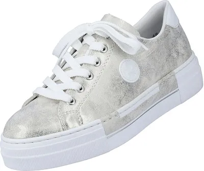 Produktbild von Rieker Damen Plateau Sneaker Gold/Weiß