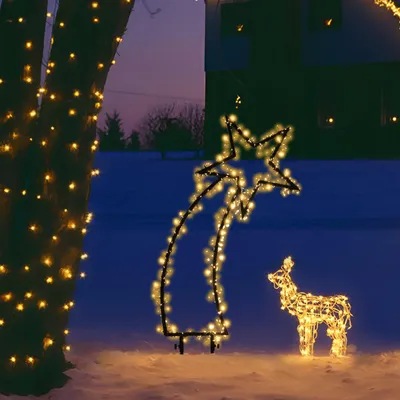 Produktbild von Salcar 400 LED Lichterkette Gartenstecker Sternschnuppe Lichterkette Weihnachtsbeleuchtung mit Erdspießen Warmweiß