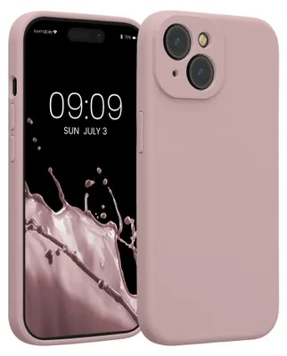 Produktbild von kwmobile Silikon Case für Apple iPhone 15 Hülle - Soft gummierte Handyhülle, Schutzhülle Cover in Nude Lilac
