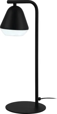 Produktbild von EGLO Tischlampe Palbieta, Tischleuchte Industrial, Nachttischlampe aus Stahl und Kunststoff, Wohnzimmerlampe in Schwarz, Satiniert, mit Schalter, GU10