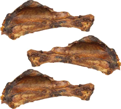 Produktbild von 3 Stück -  Schecker Schweine Schulterblatt - getrocknet - ideal für kleinere bis mittelgroße Hunde