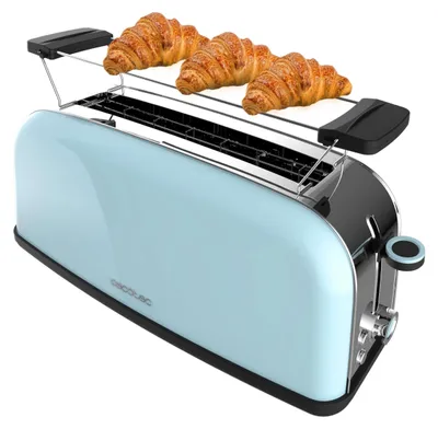 Produktbild von Cecotec Toastin' time 850, 2 Scheibe(n), Blau, Edelstahl, Tasten, Drehregler, 850 W, 220 – 240