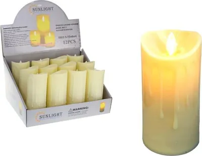 Zdjęcie produktu dla Świeca Led Z Ruchomym Płomieniem 8X6 Cm -12 Szt Ae-966011