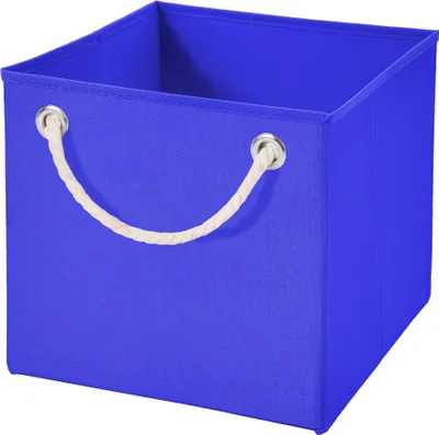 Produktbild von 1x Aufbewahrungs Korb Blau Faltbox 15 x 15 x 15 cm  Regalkorb von Stick&Shine faltbar mit Kordel