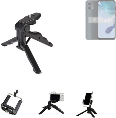 Produktbild von K-S-Trade Stativ Tisch-Ständer Dreibein Handy-Stativ Ständer kompatibel mit Motorola Moto G 5G (2023) Mini-Stativ Smartphone Tripod Handy-Stativ aus