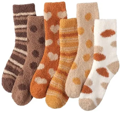 Damen und Mädchen flauschige Socken - warme und gemütliche Bettsocken (6 Paar)
