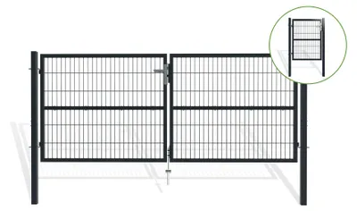 Produktbild von 3 m RAZO-Gittertor H.120 cm + 1 m RAZO-Tor H.120 cm Grau