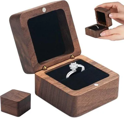 Immagine prodotto di Scatole gioielli per proposte di matrimonio - Scatole per la conservazione di gioielli - Scatole regalo per orecchini - Scatole gioielli - Colore: nero