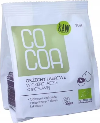 Zdjęcie produktu dla ORZECHY LASKOWE W CZEKOLADZIE KOKOSOWEJ70 g - COCOA