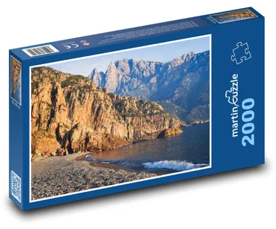 Produktbild von Puzzle 2000 Felsige Küste und Berge - martinpuzzle